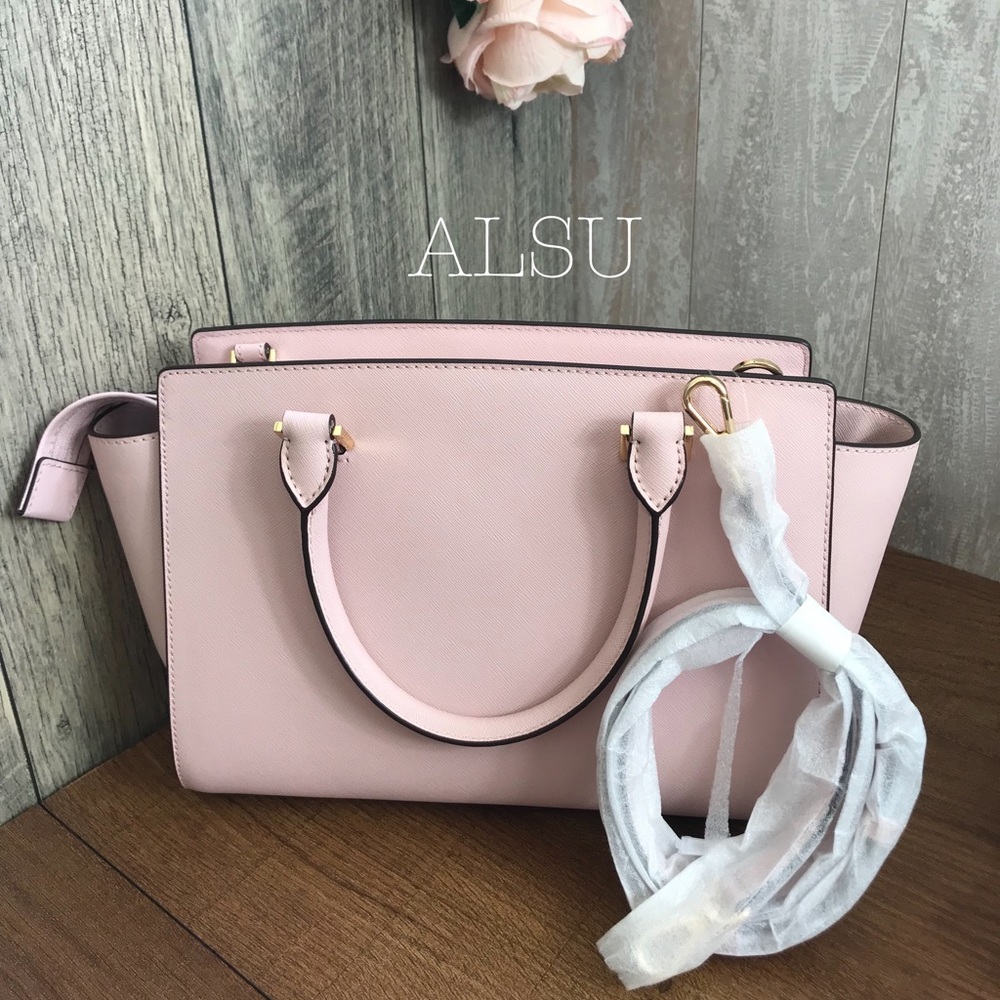 Michael Kors Med TZ Satchel Leather Blossom Rose W - Picture 8 of 8